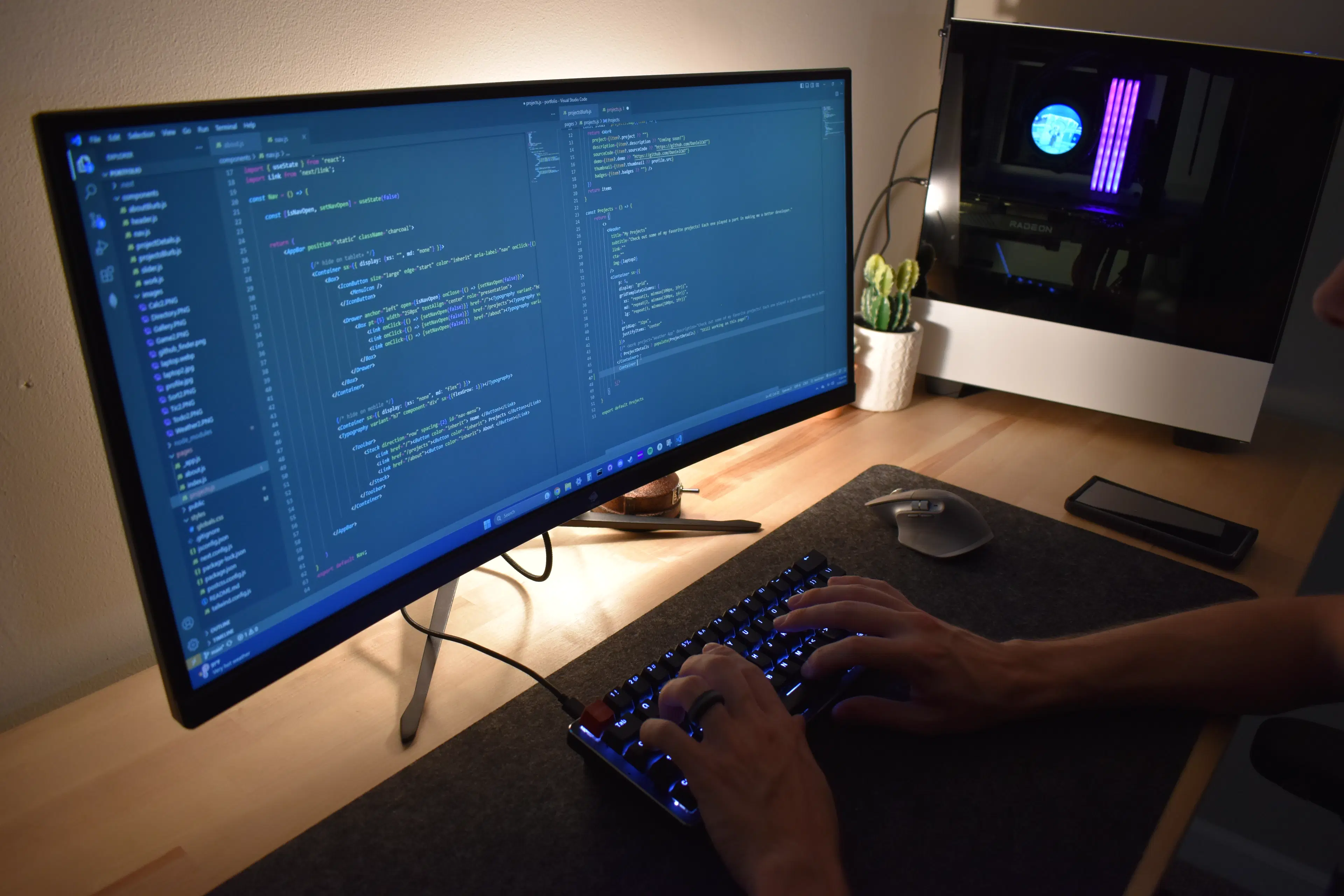 working on my computer